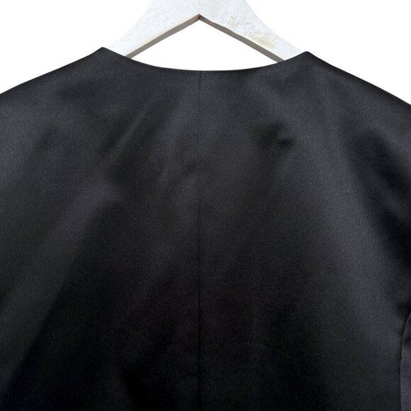 KASPER Black Evening Jacket Size 16 Matte Satin Womens Special Occasion Blazer - Picture 7 of 9